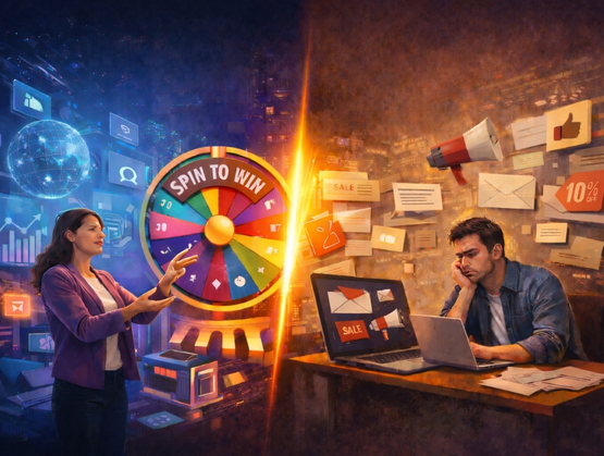 Illustration representing the future of brand engagement through interactive experiences, immersive technology, and digital innovation in 2026.